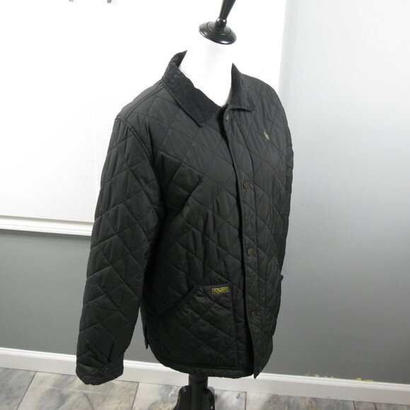 Polo Ralph Lauren Vintage Black Quilted Puffer Jacket Size XL - Picture 5 of 5